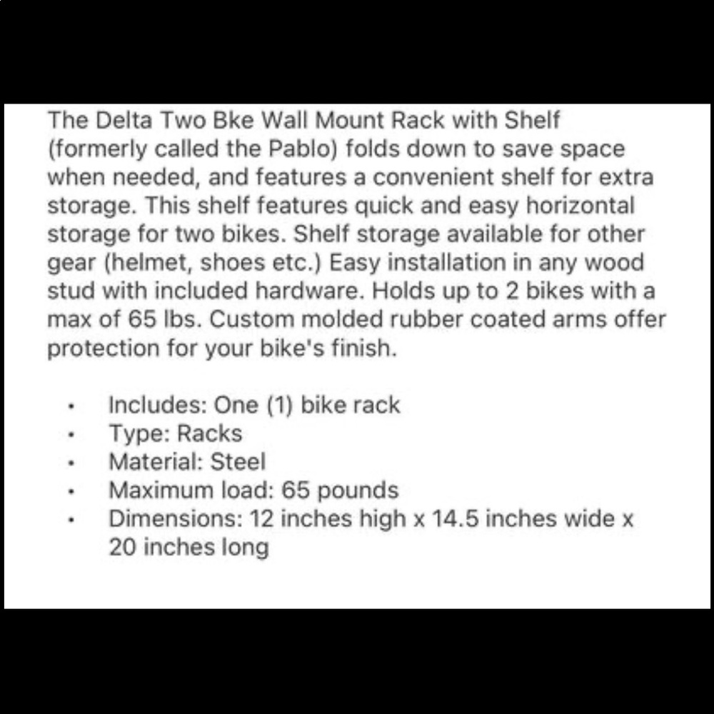 Delta Bike Rack new never opened - Picture 4 of 4